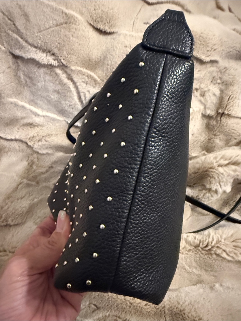 Furla studded pebbled leather luxury crossbody bag - Picture 5 of 9